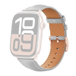 xDfind Rose Gold Buckle Black Shark Fine Grain Vegan Leather Watch Band, For Apple Watch 42 / 44 / 45 / 46 / 49mm, For Apple Watch 38 / 40 / 41 / S11 42mm