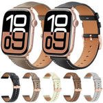 xDfind Rose Gold Buckle Black Shark Fine Grain Vegan Leather Watch Band, For Apple Watch 42 / 44 / 45 / 46 / 49mm, For Apple Watch 38 / 40 / 41 / S11 42mm