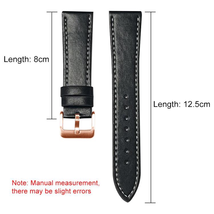 xDfind Rose Gold Buckle Black Shark Fine Grain Vegan Leather Watch Band, For Apple Watch 42 / 44 / 45 / 46 / 49mm, For Apple Watch 38 / 40 / 41 / S11 42mm