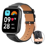 xDfind Rose Gold Buckle Black Shark Fine Grain Vegan Leather Watch Band, For Xiaomi Band 10 Pro / 9 Pro / Redmi Watch 6, For Redmi Watch 3 Active / Watch 3 Lite, For Redmi Watch 3