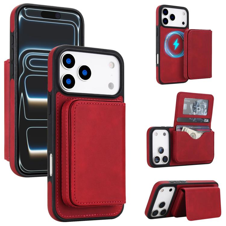 Retro Faux Leather Detachable Magnetic Wallet Bag RFID Blocking Phone Case, For iPhone 17 Pro Max, For iPhone 17 Pro