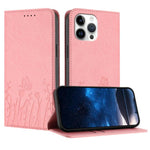 Tulips Butterfly Pattern Magnetic Vegan Leather Phone Case, For iPhone 14 Pro Max, For iPhone SE 2022 / SE 2020 / 7 / 8, For iPhone 13 Pro Max, For iPhone 13 Pro