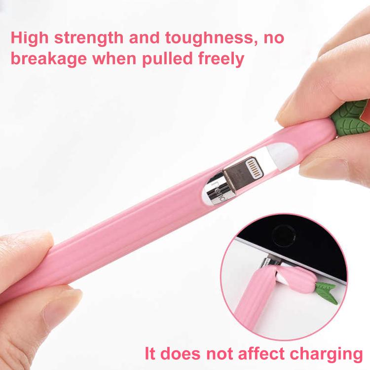 غطاء قلم ستايلس سيليكون مقاوم للانزلاق بنقشة فواكه وخضروات من XDcase، لقلم Apple Pencil Pro / 2
