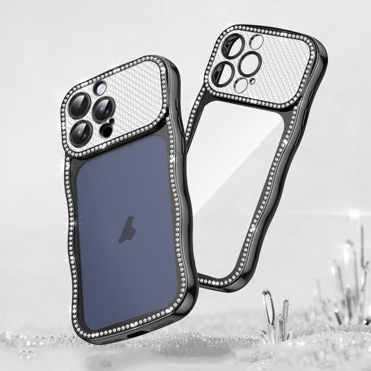 Wave Twisting Star Diamond Shockproof Electroplate TPU Phone Case, For iPhone 17 Pro Max, For iPhone 17 Pro, For iPhone 17, For iPhone 16 Pro Max, For iPhone 16 Pro, For iPhone 16