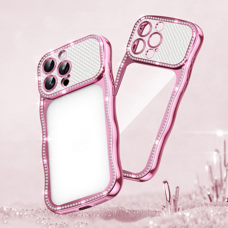 Wave Twisting Star Diamond Shockproof Electroplate TPU Phone Case, For iPhone 17 Pro Max, For iPhone 17 Pro, For iPhone 17, For iPhone 16 Pro Max, For iPhone 16 Pro, For iPhone 16