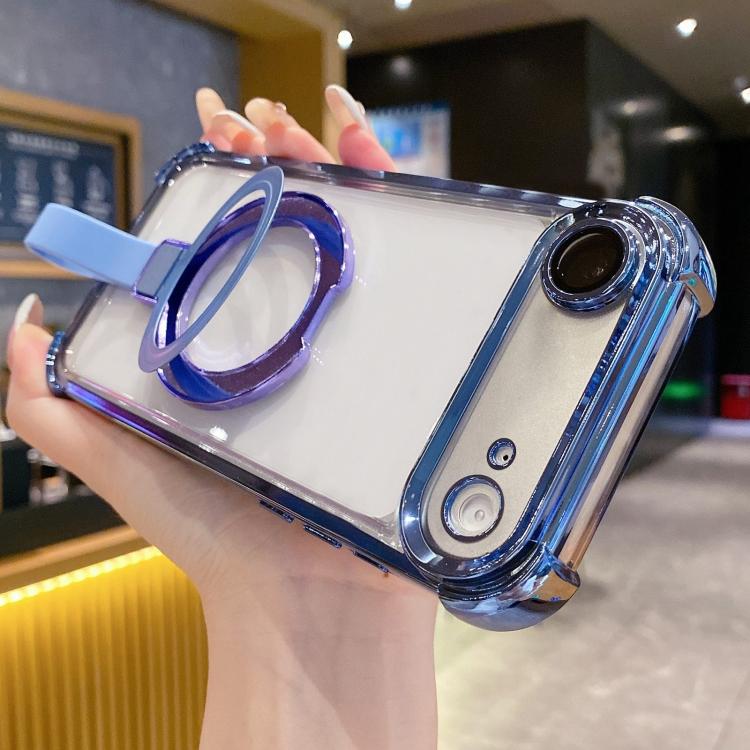 Crystal Shield Ring Holde TPU + Acrylic Magnetic Phone Case, For iPhone 17 Pro Max, For iPhone 17 Pro, For iPhone 17, For iPhone Air, For iPhone 16 Pro Max, For iPhone 16 Pro
