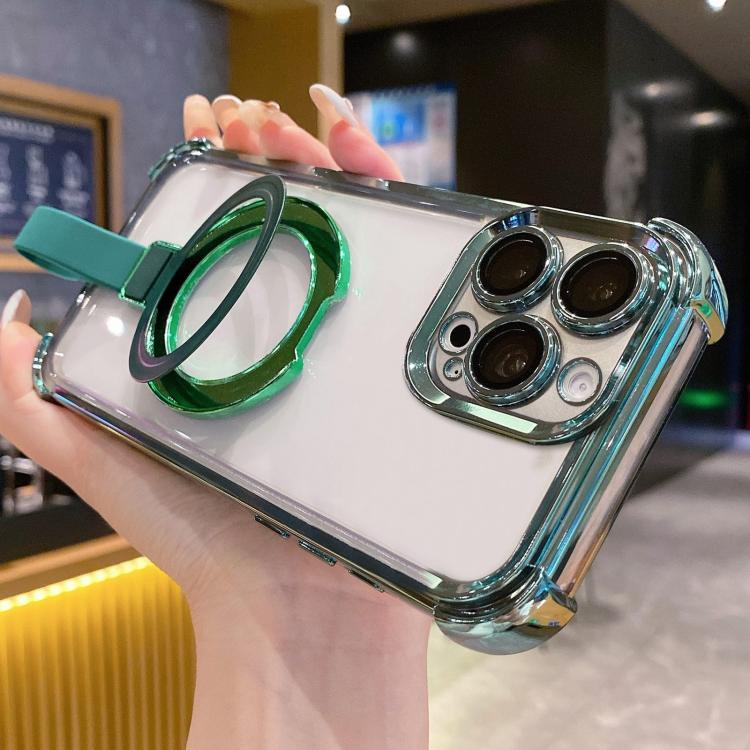 Crystal Shield Ring Holde TPU + Acrylic Magnetic Phone Case, For iPhone 17 Pro Max, For iPhone 17 Pro, For iPhone 17, For iPhone Air, For iPhone 16 Pro Max, For iPhone 16 Pro