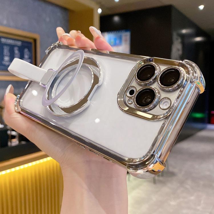 Crystal Shield Ring Holde TPU + Acrylic Magnetic Phone Case, For iPhone 17 Pro Max, For iPhone 17 Pro, For iPhone 17, For iPhone Air, For iPhone 16 Pro Max, For iPhone 16 Pro