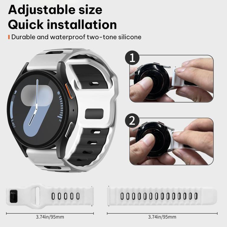 xDfind Flat-head Dual-color Silicone Watch Band, For Galaxy Watch Ultra2 2026 / 2025 / 1 2024, For Galaxy Watch9 / 8 / 8 Classic, For Samsung Galaxy Watch7 / FE / 6 / 5 / 4
