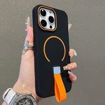 Skin-feel Magnetic TPU Phone Case with Silicone Strap, For iPhone 14 Pro Max, For iPhone 13 Pro Max, For iPhone 13 Pro, For iPhone 13, For iPhone 12 / 12 Pro, For iPhone 12 Pro Max, For iPhone 11 Pro Max, For iPhone 11, For iPhone 11 Pro