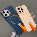 Skin-feel Magnetic TPU Phone Case with Silicone Strap, For iPhone 13, For iPhone 12 / 12 Pro, For iPhone 12 Pro Max, For iPhone 11 Pro Max, For iPhone 11, For iPhone 11 Pro