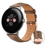 xDfind Rose Gold Buckle Black Shark Fine Grain Vegan Leather Watch Band, For Google Pixel Watch 4 / 3 / 2 / 1 41mm