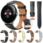 xDfind Rose Gold Buckle Black Shark Fine Grain Vegan Leather Watch Band, For Google Pixel Watch 4 / 3 / 2 / 1 41mm