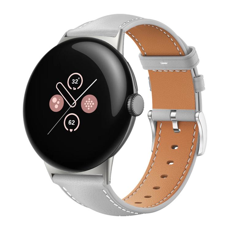 xDfind Flat Head Black Shark Fine Grain Leather Watch Band, For Google Pixel Watch 4 / 3 45mm, For Google Pixel Watch 4 / 3 / 2 / 1 41mm