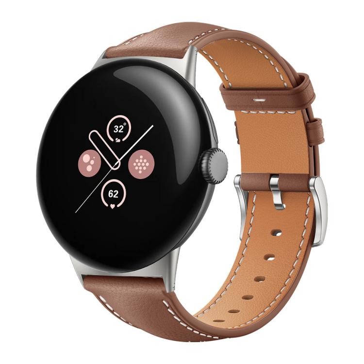 xDfind Flat Head Black Shark Fine Grain Leather Watch Band, For Google Pixel Watch 4 / 3 45mm, For Google Pixel Watch 4 / 3 / 2 / 1 41mm