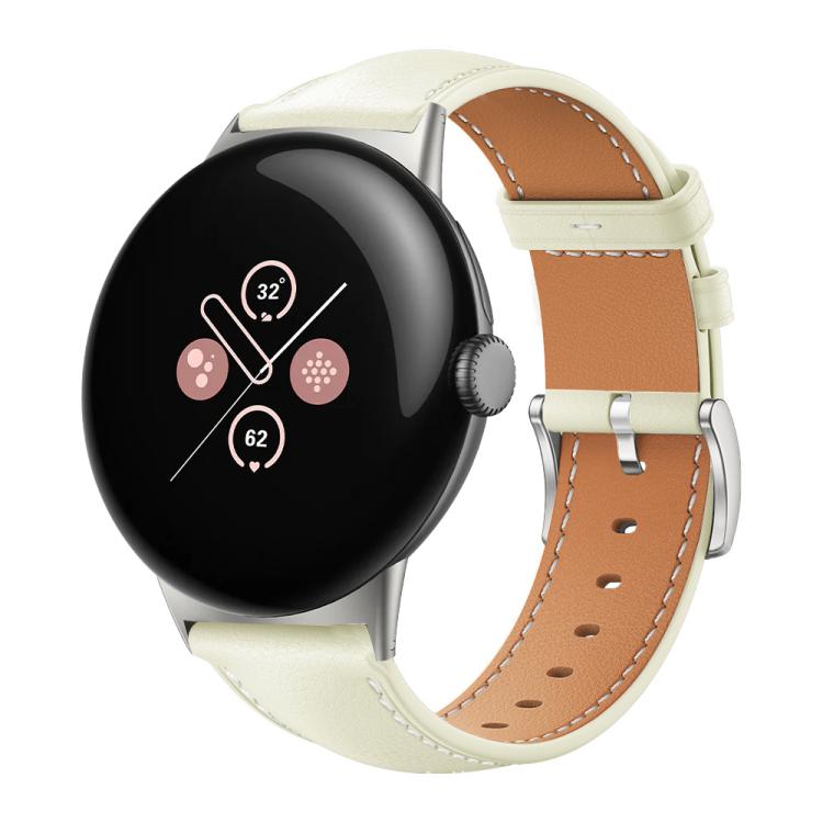 xDfind Flat Head Black Shark Fine Grain Leather Watch Band, For Google Pixel Watch 4 / 3 45mm, For Google Pixel Watch 4 / 3 / 2 / 1 41mm
