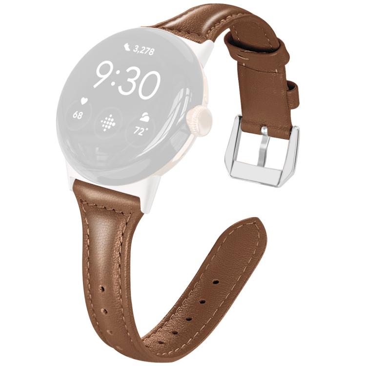 xDfind Slim Genuine Leather Watch Band, For Google Pixel Watch 4 / 3 45mm, For Google Pixel Watch 4 / 3 / 2 / 1 41mm