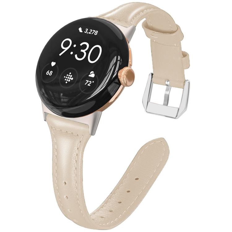 xDfind Slim Genuine Leather Watch Band, For Google Pixel Watch 4 / 3 45mm, For Google Pixel Watch 4 / 3 / 2 / 1 41mm