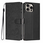 غطاء هاتف من الجلد النباتي بنقش قطة الشجرة وقلب قابل للطي، لهواتف iPhone 15، iPhone 14 Plus، iPhone 14، iPhone 14 Pro، iPhone 14 Pro Max، iPhone 13 Pro Max