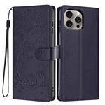 غطاء هاتف من الجلد النباتي بنقشة قطة الشجرة مع غطاء قابل للطي، لهواتف iPhone 16 Pro، iPhone 16 Plus، iPhone 16، iPhone 15 Pro Max، iPhone 15 Pro، iPhone 15 Plus