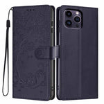 غطاء هاتف من الجلد النباتي بنقش قطة الشجرة وقلب قابل للطي، لهواتف iPhone 15، iPhone 14 Plus، iPhone 14، iPhone 14 Pro، iPhone 14 Pro Max، iPhone 13 Pro Max