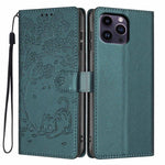 غطاء هاتف من الجلد النباتي بنقش قطة الشجرة وقلب قابل للطي، لهواتف iPhone 15، iPhone 14 Plus، iPhone 14، iPhone 14 Pro، iPhone 14 Pro Max، iPhone 13 Pro Max