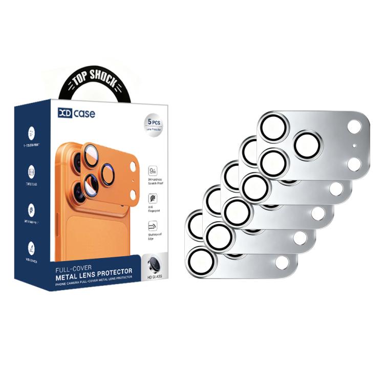 XDcase 5pcs Armor Full-Coverage Frosted Metal Camera Lens Ring Film, For iPhone 17 Pro Max, For iPhone 17 Pro