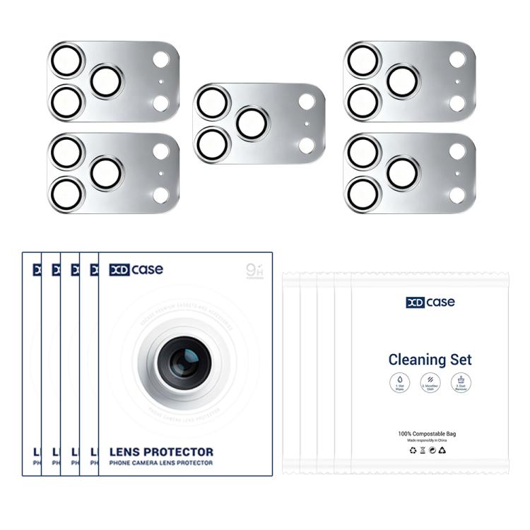 XDcase 5pcs Armor Full-Coverage Frosted Metal Camera Lens Ring Film, For iPhone 17 Pro Max, For iPhone 17 Pro