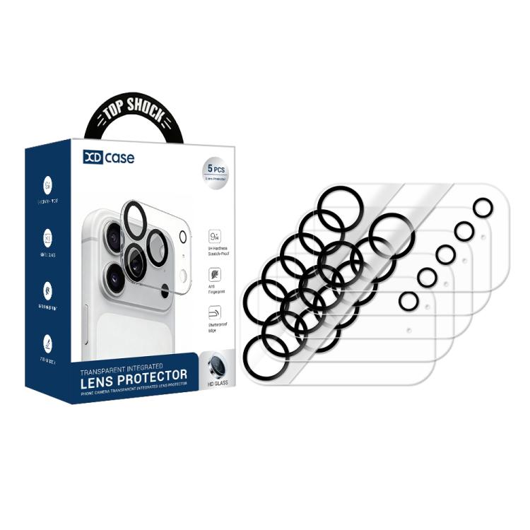 XDcase 5pcs Silkscreen Integrated Tempered Glass Back Camera Film, For iPhone 17 Pro Max, For iPhone 17 Pro, For iPhone 17, For iPhone Air