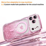 Wavy Frame Star Diamond Electroplate TPU Glitter Heart Magnetic Phone Case, For iPhone 17 Pro Max, For iPhone 17 Pro, For iPhone 17, For iPhone 16 Pro Max, For iPhone 16 Pro, For iPhone 16
