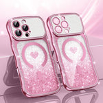 Wavy Frame Star Diamond Electroplate TPU Glitter Heart Magnetic Phone Case, For iPhone 17 Pro Max, For iPhone 17 Pro, For iPhone 17, For iPhone 16 Pro Max, For iPhone 16 Pro, For iPhone 16