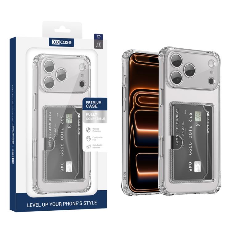 غطاء هاتف شفاف من XDcase مع فتحة بطاقة وثقوب دقيقة، لهاتف iPhone 17 Pro Max، iPhone 17 Pro، iPhone 17، iPhone Air