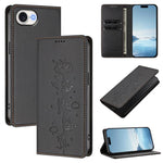 Cute Cats Embossed Magnetic RFID Vegan Leather Phone Case, For iPhone 17e / 16e, For iPhone 17 Pro Max, For iPhone 17 Pro, For iPhone 17