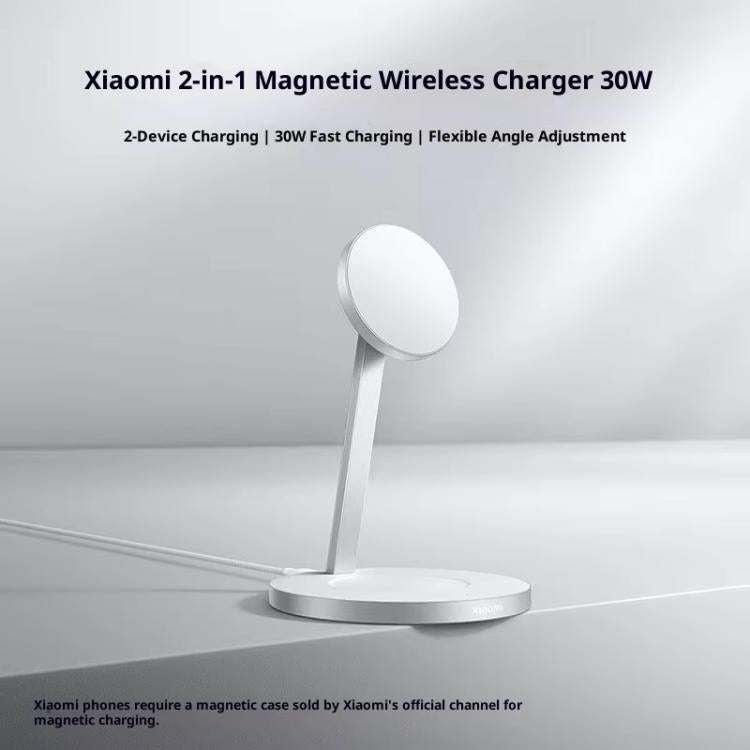 Original Xiaomi 30W 2 in 1 Magnetic Wireless Charger for Mobile Phones and Earphones