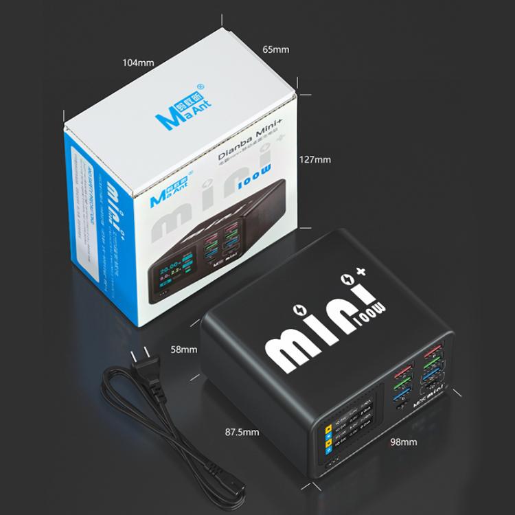 شاحن متعدد الوظائف MaAnt Dianba Mini 75W بثمانية منافذ PD يدعم الشحن السريع PD، قابس الاتحاد الأوروبي MaAnt Dianba Mini