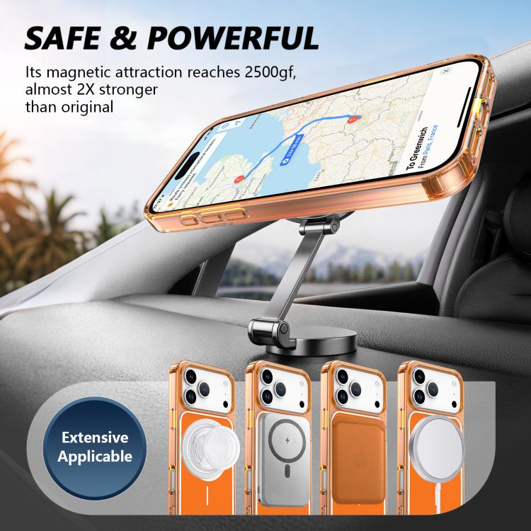 غطاء هاتف مغناطيسي هجين من PC وTPU بلون Color Shield، لهاتف iPhone 17 Pro Max، iPhone 17 Pro
