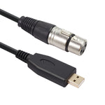 كابل تسجيل ميكروفون USB إلى XLR أنثى US18، 2م، 3م