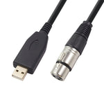 كابل تسجيل ميكروفون USB إلى XLR أنثى US18، 2م، 3م