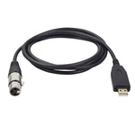 كابل تسجيل ميكروفون USB إلى XLR أنثى US18، 2م، 3م