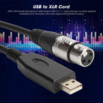 كابل تسجيل ميكروفون USB إلى XLR أنثى US18، 2م، 3م