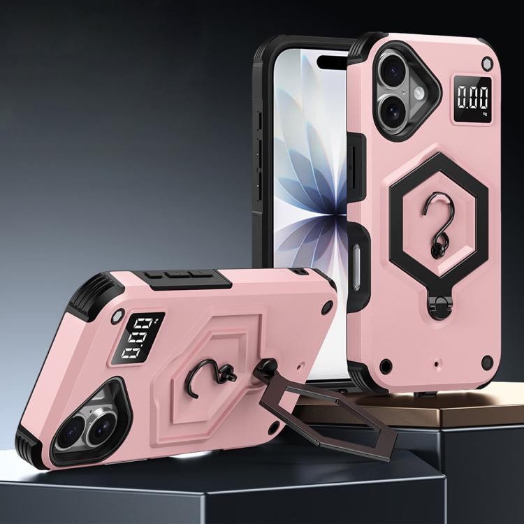 Hexagon Armor Magnetic Holder Weighing Scale Phone Case, For iPhone 17 Pro Max, For iPhone 17 Pro, For iPhone 17, For iPhone Air, For iPhone 16 Pro Max, For iPhone 16 Pro