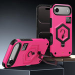 Hexagon Armor Magnetic Holder Weighing Scale Phone Case, For iPhone 17 Pro Max, For iPhone 17 Pro, For iPhone 17, For iPhone Air, For iPhone 16 Pro Max, For iPhone 16 Pro