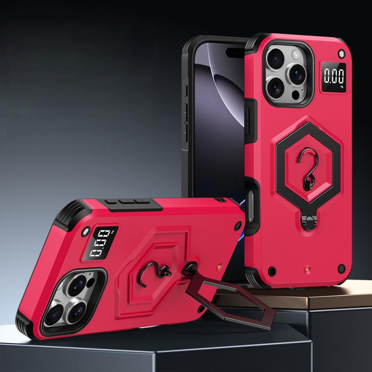 Hexagon Armor Magnetic Holder Weighing Scale Phone Case, For iPhone 17 Pro Max, For iPhone 17 Pro, For iPhone 17, For iPhone Air, For iPhone 16 Pro Max, For iPhone 16 Pro