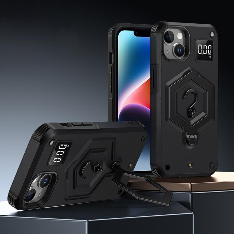 غطاء هاتف بمقبض مغناطيسي على شكل درع سداسي مع ميزان وزن، لهواتف iPhone 14 / 13، iPhone 14 Pro، iPhone 14 Pro Max، iPhone 13 Pro Max، iPhone 13 Pro، iPhone 12 Pro Max