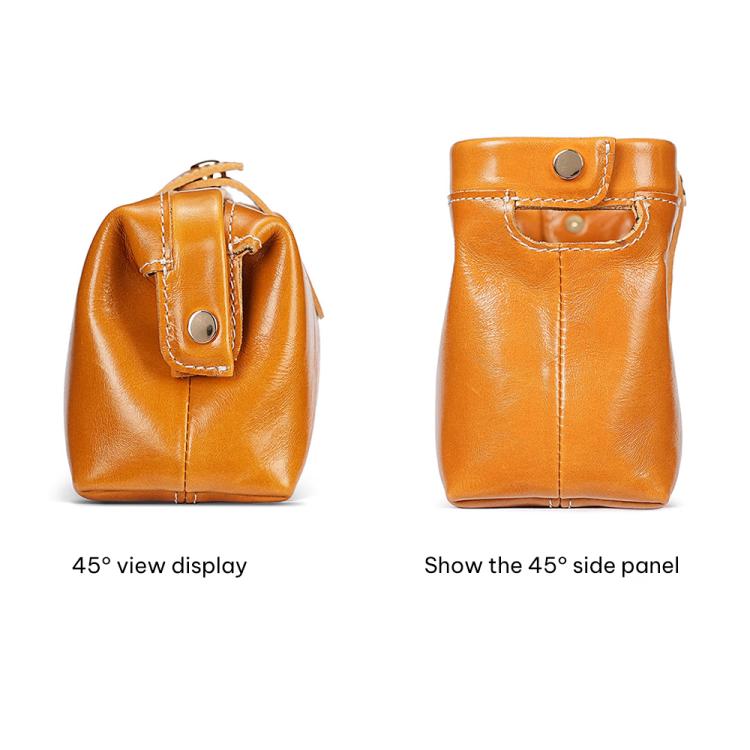 Oil Waxed Leather Toiletries and Cosmetic Tool Storage Bag