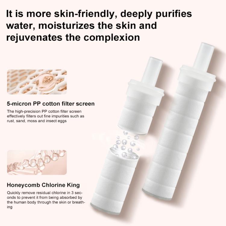 5pcs/Set Shower Head PP Cotton Skin Beautifying Water Filter Cartridge, 16.5 x 2.6cm