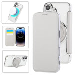 Ultra-thin Rotation Holder Magnetic Plating Vegan Leather Phone Case, For iPhone 16 Pro, For iPhone 16 Plus, For iPhone 16, For iPhone 15 Pro Max, For iPhone 15 Pro, For iPhone 15 Plus / 14 Plus
