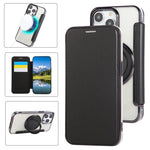 Ultra-thin Rotation Holder Magnetic Plating Vegan Leather Phone Case, For iPhone 16 Pro, For iPhone 16 Plus, For iPhone 16, For iPhone 15 Pro Max, For iPhone 15 Pro, For iPhone 15 Plus / 14 Plus
