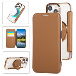 Ultra-thin Rotation Holder Magnetic Plating Vegan Leather Phone Case, For iPhone 15, For iPhone 14 / 13, For iPhone 14 Pro, For iPhone 14 Pro Max, For iPhone 13 Pro Max, For iPhone 13 Pro
