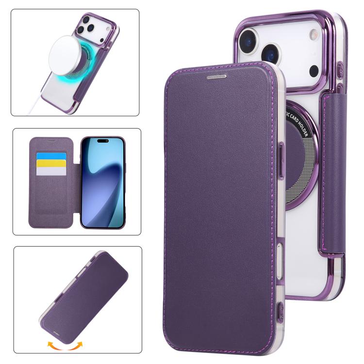 Ultra-thin Magnetic Plating Vegan Leather Phone Case, For iPhone 17 Pro Max, For iPhone 17 Pro, For iPhone 17, For iPhone Air, For iPhone 16e, For iPhone 16 Pro Max